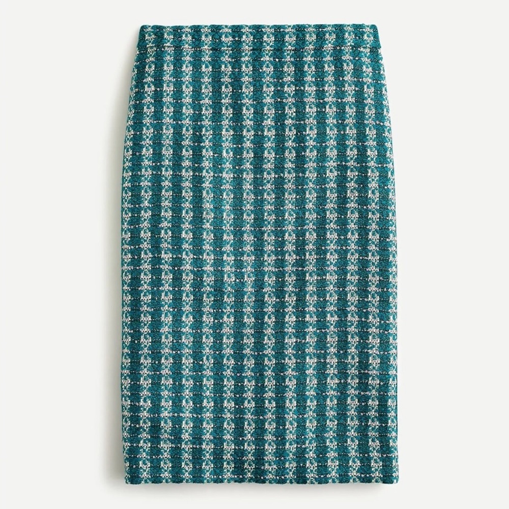 J. Crew Emerald Tweed Skirt